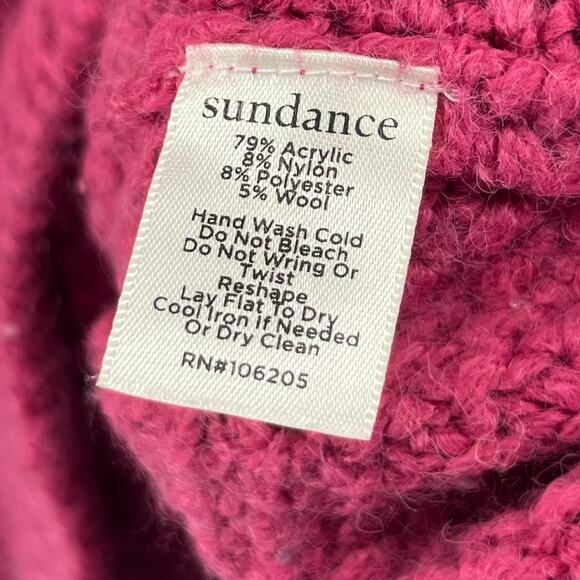 SUNDANCE Sweater PM Petite Fair Isle Thermal Cardigan Button Up Wool Blend Pink - Picture 12 of 16